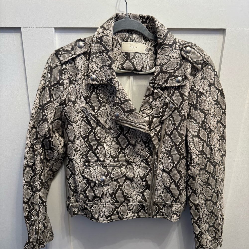 Blank NYC Snake Print Leather Jacket
